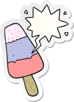 cartoon ice lolly with speech bubble sticker png