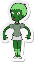 pegatina de una mujer monstruo zombie de dibujos animados png