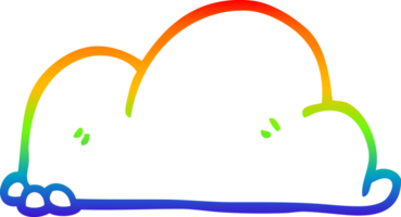 rainbow gradient line drawing of a cartoon pile of dirt png