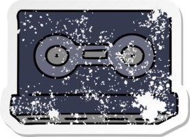 mão desenhado angustiado adesivo desenho animado rabisco do uma angustiado adesivo cassete fita png