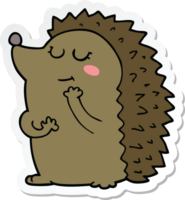 sticker of a cute cartoon hedgehog png