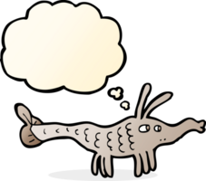 cartoon shrimp with thought bubble png