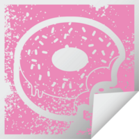 bitten frosted donut graphic png illustration icon