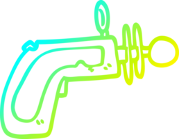 cold gradient line drawing of a cartoon ray gun png