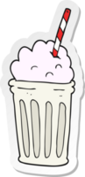 sticker van een cartoonmilkshake png