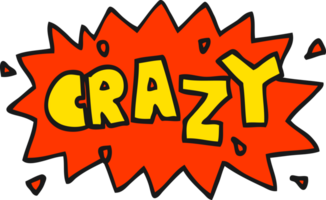 cartoon word crazy png