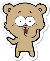 sticker van een cartoon van een lachende teddybeer png