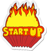 sticker of a cartoon startup symbol png