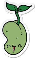 sticker of a cute cartoon seed sprouting png