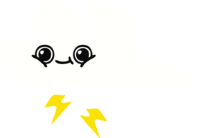 flat color retro cartoon of a storm cloud png