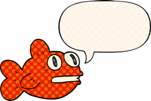 cartoon fish with speech bubble in comic book style png