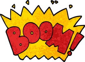 boom de palabra de dibujos animados de ilustración con textura grunge png