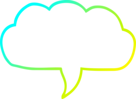 cold gradient line drawing of a cartoon cloud speech bubble png