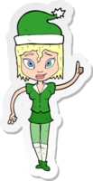 sticker of a santas helper cartoon png