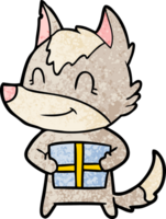 friendly cartoon wolf png