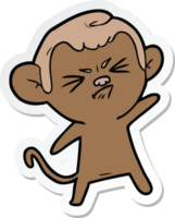 sticker of a cartoon annoyed monkey png