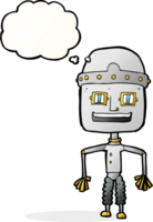 funny cartoon robot with thought bubble png