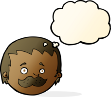 cartoon man with mustache with thought bubble png