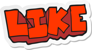 sticker of a cartoon word like png