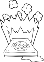 drawn black and white cartoon amazing pizza png