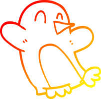 caldo pendenza linea disegno di un' cartone animato Natale pinguino png