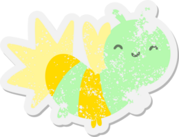 cute cartoon glow bug grunge sticker png