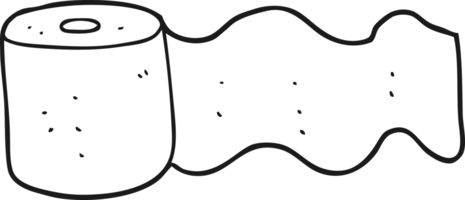 drawn black and white cartoon toilet paper png