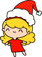 Hand gezeichnet Weihnachten Karikatur von kawaii Mädchen png