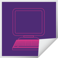 computer icon square peeling sticker png illustration