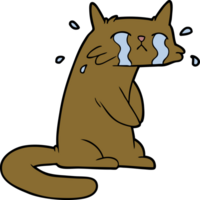 gato llorando de dibujos animados png