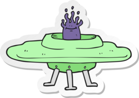 sticker of a cartoon flying saucer png