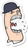 sticker of a carton angry man png