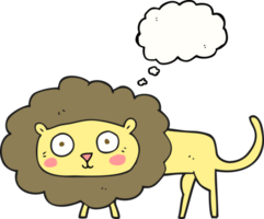 tiré pensée bulle dessin animé Lion png