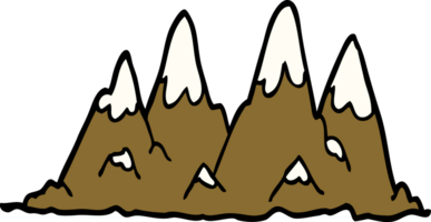 chaîne de montagnes de doodle de dessin animé png