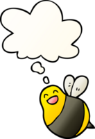 desenho animado abelha com pensamento bolha dentro suave gradiente estilo png