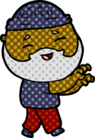 homme barbu heureux de dessin animé png