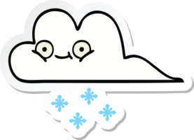 sticker of a cute cartoon snow cloud png