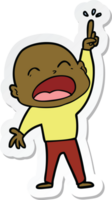 sticker of a cartoon shouting bald man png