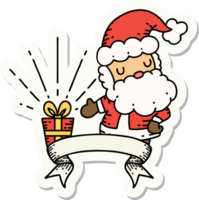 sticker of a tattoo style santa claus christmas character png