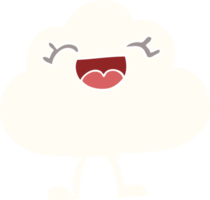 dessin animé doodle nuage météo expressif png