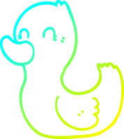 cold gradient line drawing of a cartoon duck png