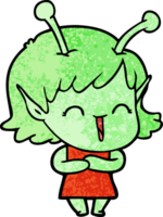 cartoon happy alien girl png