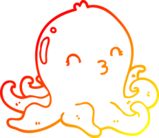 warm helling lijn tekening van een tekenfilm Octopus png