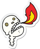 sticker van een cartoon spookachtige halloween-schedel png