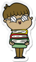 sticker of a cartoon boy wearing spectacles png