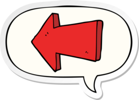 cartoon pointing arrow with speech bubble sticker png