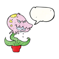 discours bulle texturé dessin animé monstre plante png