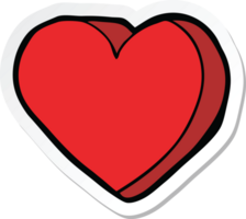 sticker of a cartoon love heart png