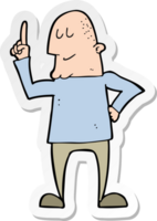 sticker of a cartoon man pointing finger png
