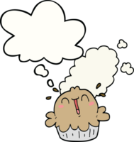 cute cartoon pie with thought bubble png